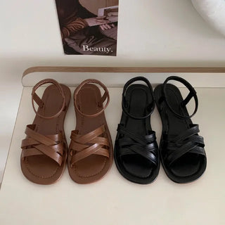 ◈Up to 250◈ Weaving Sandals Banding Strap Twist Fisherman Summer Flat Sandals