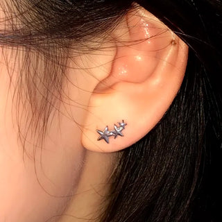 Three-Star Star Piercing Surgical Steel 8mm Labret Bar