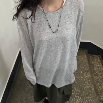 [UNISEX] Linen Long Sleeve Knit Tee