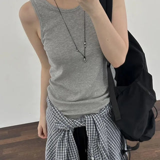 [UNISEX] Round Ribbed Layered Sleeveless