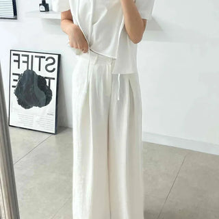Modern Pintuck Wide Slacks
