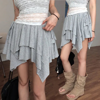 Polves diagonal tiered skirt