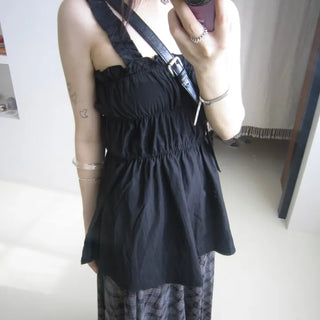 Shirred Sleeveless Top