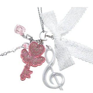 shining ribbon note necklace