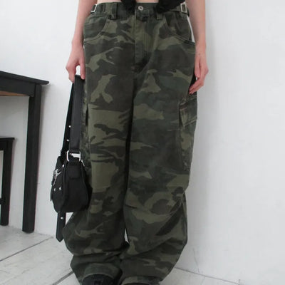 Camo Buckle Cargo Pants
