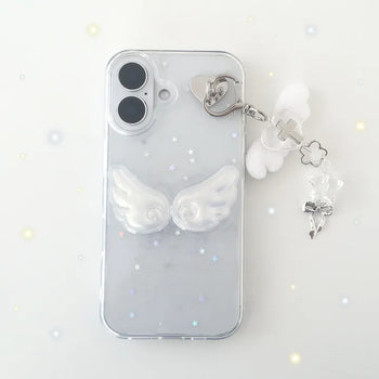 Konin Angel Wing Star Keyring Set Transparent iPhone Case