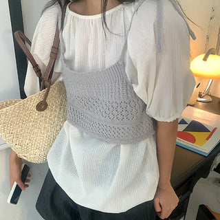 Larita Banding Shirred Short Sleeve Blouse Shirt