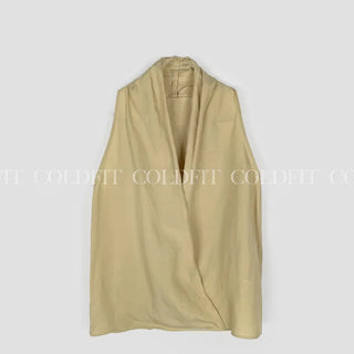 Halter Wrap Linen Blouse