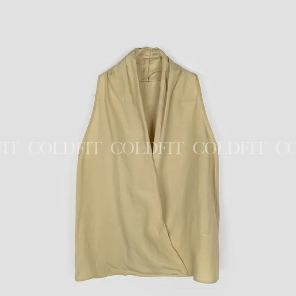 Halter Wrap Linen Blouse