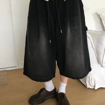 Slit Cargo Bermuda Denim