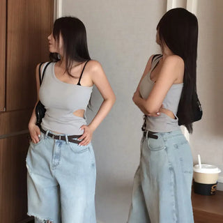 Kidia One-Shoulder Slit Sleeveless