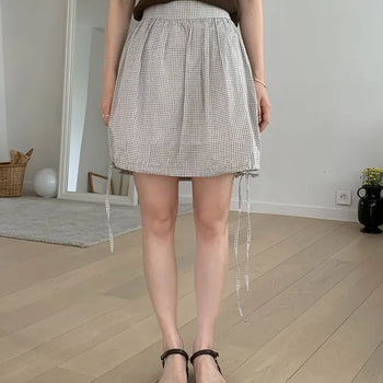 Luden Check Elastic Skirt