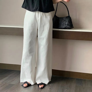 Weber Cut-out Long Wide Cotton Pants