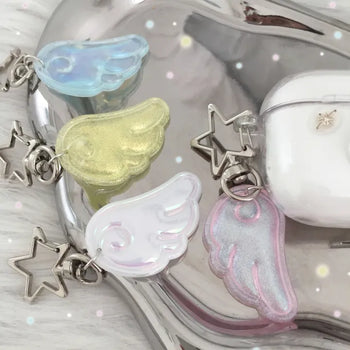 Wing-T Holographic Wings Angel Core Glitter Star Keyring
