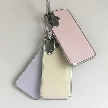 Funteen Dot Heart Pattern Silver Epoxy iPhone Case
