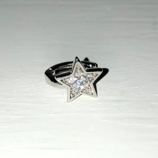 Pair Sale Cubic Star Ring Piercing Star Earrings Earlobe Helix Mini One-Touch Hoop Earrings