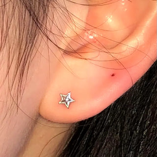 Cute Mini Star Piercing Surgical Steel 8mm Earrings Labret Bar Inner Conch Outer Conch Tragus