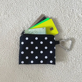 Dot Keyring Card Wallet Mini Pouch  Daily Bill and Coin Purse Lip Pouch