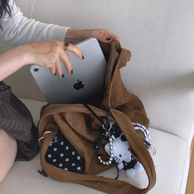 Autumn Suede Shoulder Bag   Bobusang Pouch Daily Travel Bag