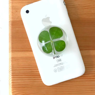 (Genuine MagSafe) Real Flower Four-Leaf Clover Smart Talk Lucky Smart Grip Phone Decoration Lucky Finger Talk iPhone Galaxy Mobile Phone Stand CSAT Support Gift