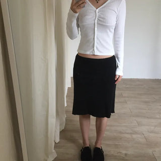 Eve punched midi skirt