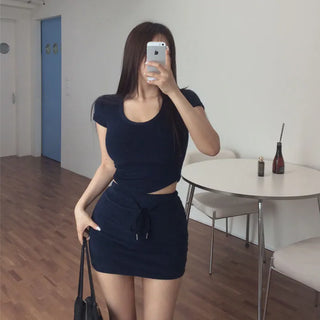 Aila Towel T-shirt Skirt Set