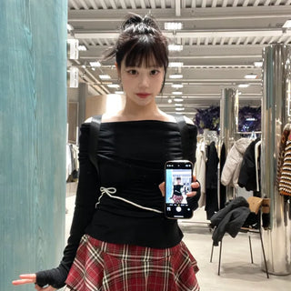 Cute Check Rounded Tiered Mini Skirt (2 colors)