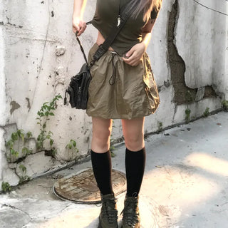 Balloon Cargo Short Nylon Skirt