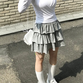 Lovely Cotton 3-Tiered Tier Skirt