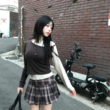 Julie Preppy Check Low Mini Skirt Pants (2 colors)
