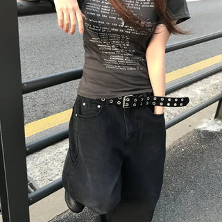 Unisex Unique Point Double Eyelet Belt (2 colors)