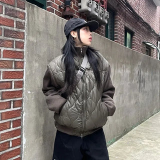Unisex Umemiya Knit Quilted Padded Jumper (2 colors)