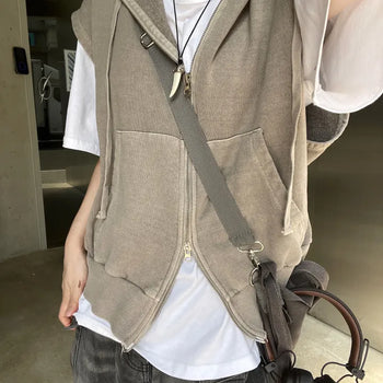 Unisex Leo Pig Hooded Two-Way Vest (2 colors)