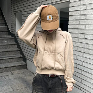Crop Deck Rivet Hoodie (2 colors)