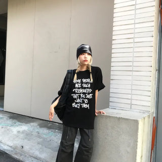 Unisex Oversized Some People Lettering Tee