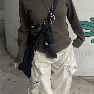 Waffle Cut Diagonal Knit Hoodie