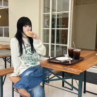 Unisex Choi Crack Print Cable Knit