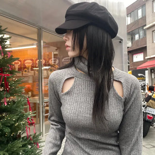 Izuku Neck Warmer Cutout Knit (2 colors)