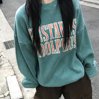 Unisex Kevin Brushed Pigment Lettering Sweatshirt (2 colors)