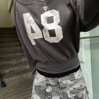 [Non-fleece version added] Ayano Hip Girl Fleece-lined Off-shoulder Sweatshirt (2 colors)