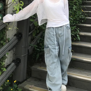 Layered mesh box crop top