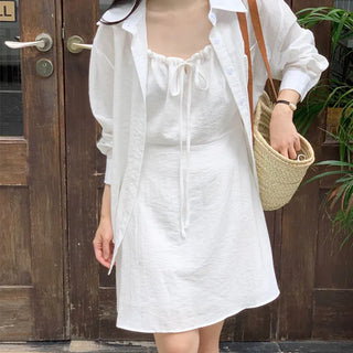 Oversized Summer Shirt + Sleeveless Dress Set Two-Piece Setup