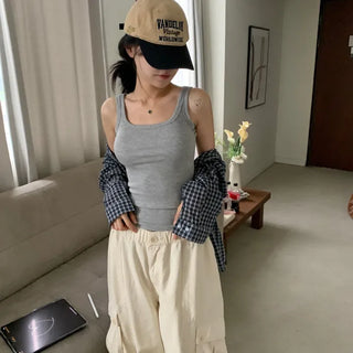 [Breast Removal] Basic U-Neck Standard Slim Fit Layered Inner Sleeveless