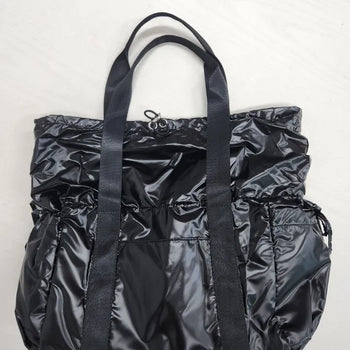 Metallic Padded Boston Bag Way Shirred Boston Shoulder Bag