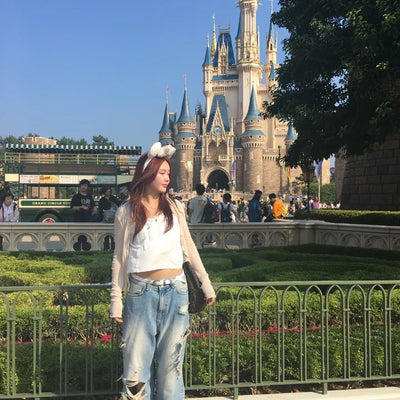 Open Distressed Wide Ripped Denim Pants