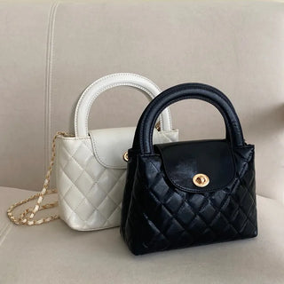 Two-way quilting mini bag  Mini tote bag handbag quilted bag chain bag mini crossbody bag
