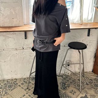 Maxi Lace Knit Long Skirt 2 Colors