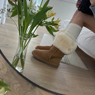Fold two-way cowhide UGG boots