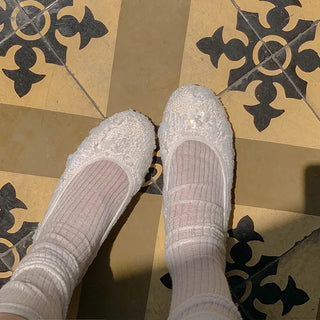 Sequin flat shoes