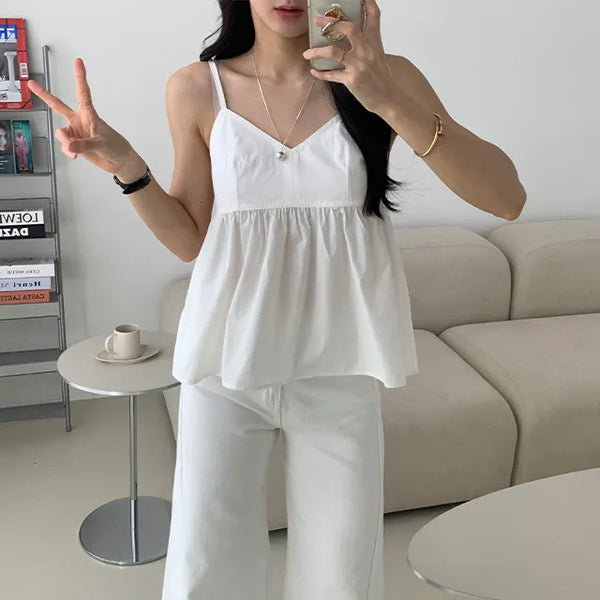 Sleeveless Layered Frill Blouse